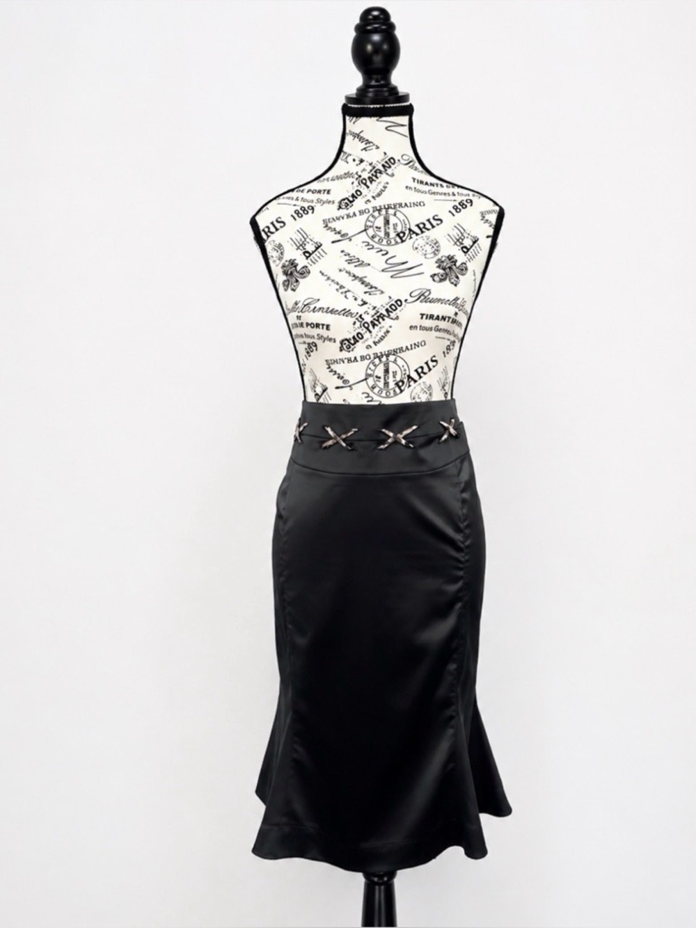 Just Cavalli Black Pleated Hem  Skirt Sz 48 euro